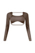 Harriet Back Cut Out Cropped Long Sleeve Top